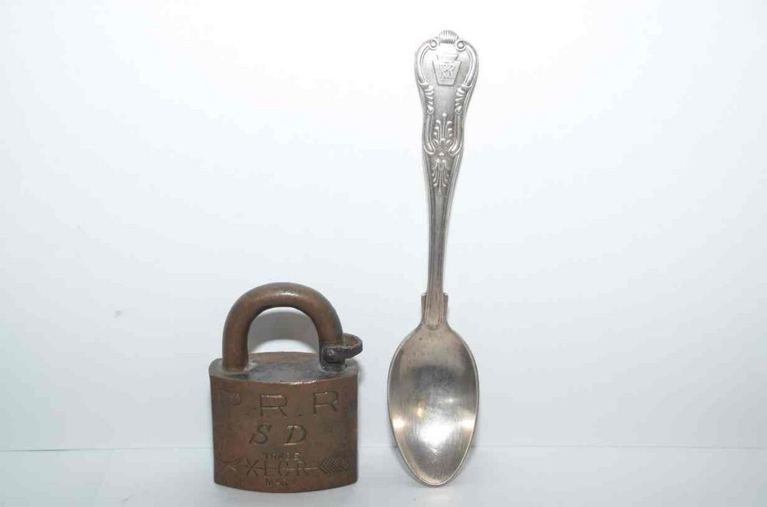 Pennsylvania RR Brass Lock and Silver Spoon (1 of 5)