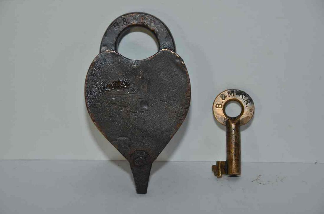 Boston and Maine RR Brass Lock and Key (1 of 6)