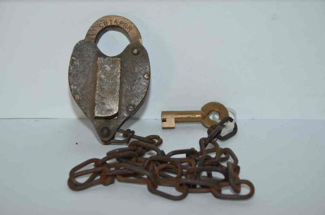 Rock Island RR Brass Lock and Key (1 of 8)