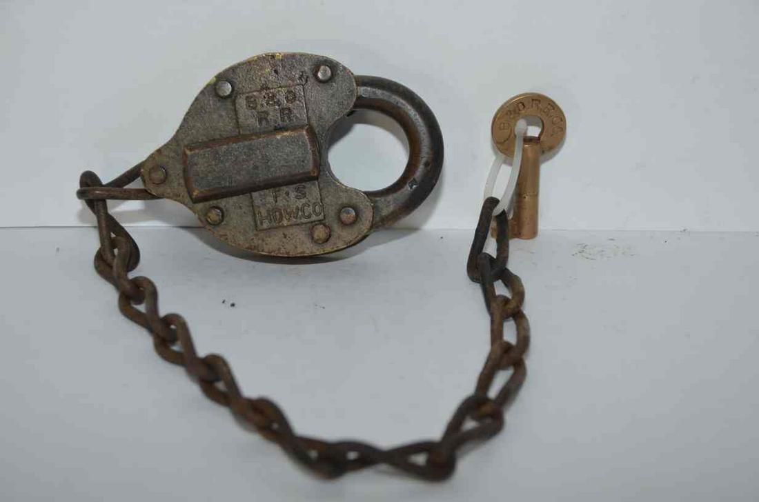 Baltimore and Ohio RR Brass Lock and Key (1 of 7)