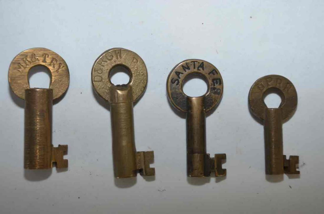 Western USA RR Brass Key Lot-4 Keys (1 of 3)