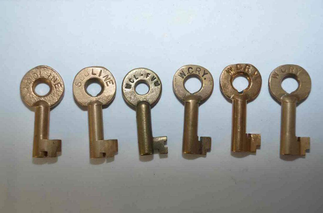 Wisconsin Central/Soo Line RR Brass Key Lot-6 Keys (1 of 3)
