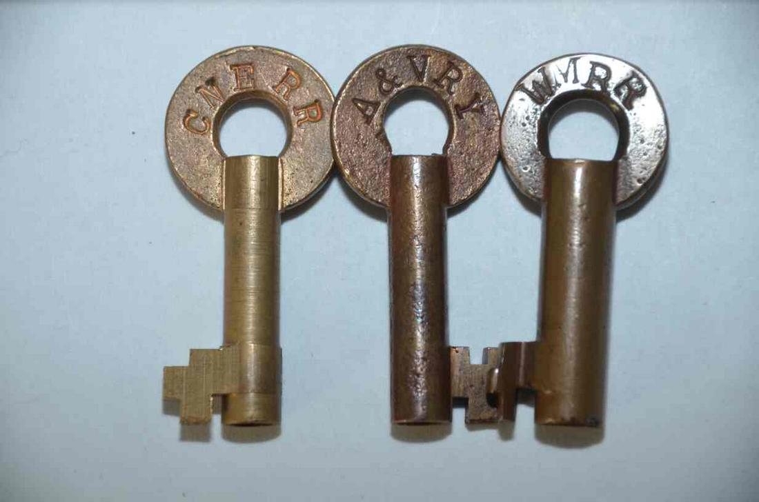 Eastern USA RR Brass Key Lot-3 Keys (1 of 3)