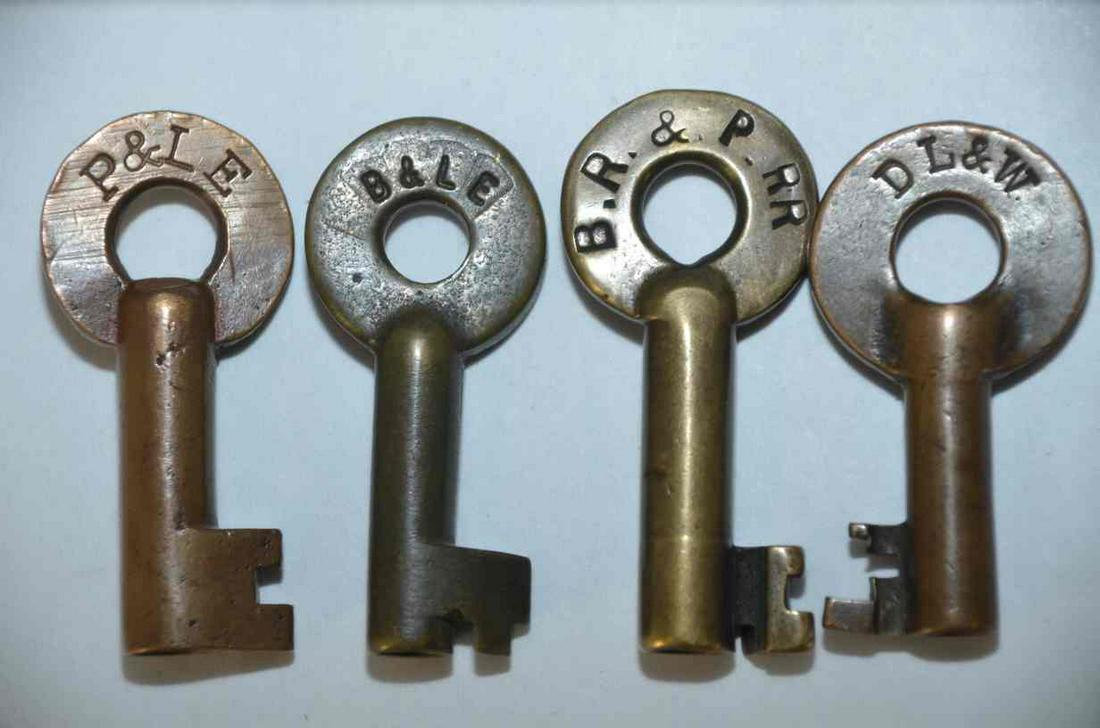 Eastern USA RR Brass Key Lot-4 Keys (1 of 3)
