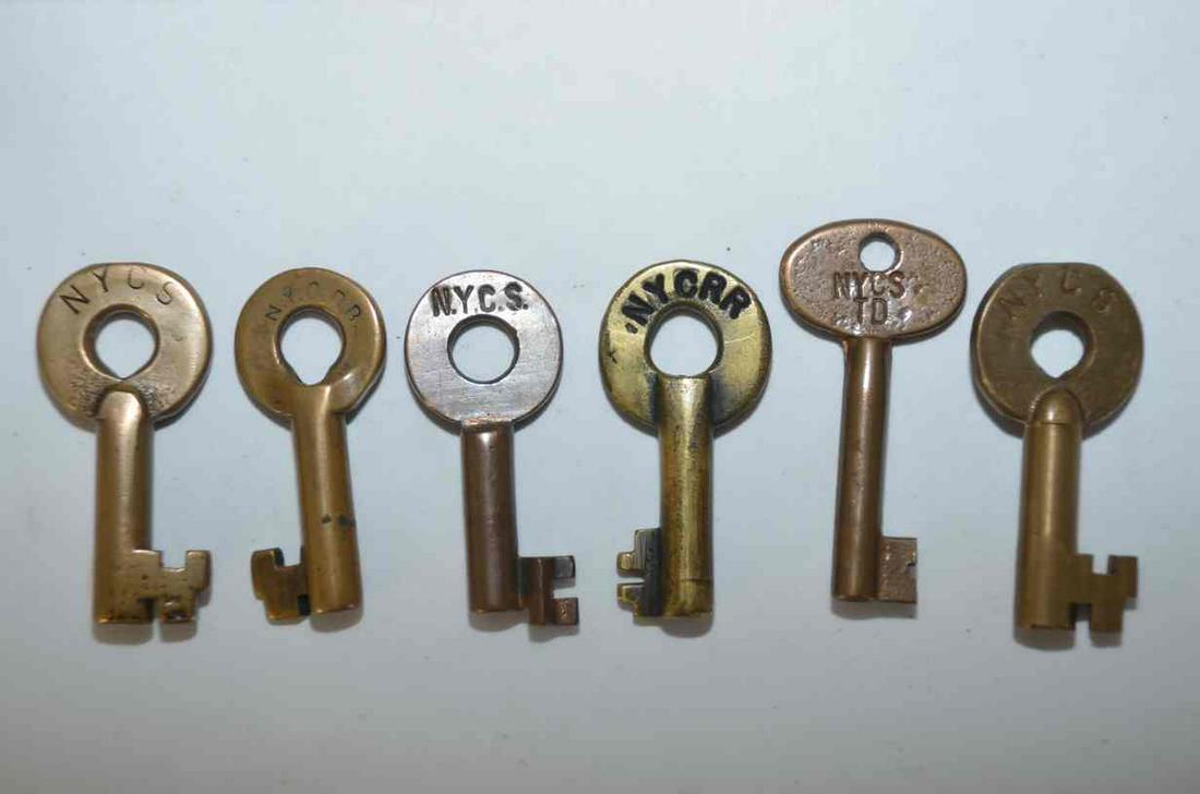 New York Central RR Key Lot-6 Keys (1 of 3)