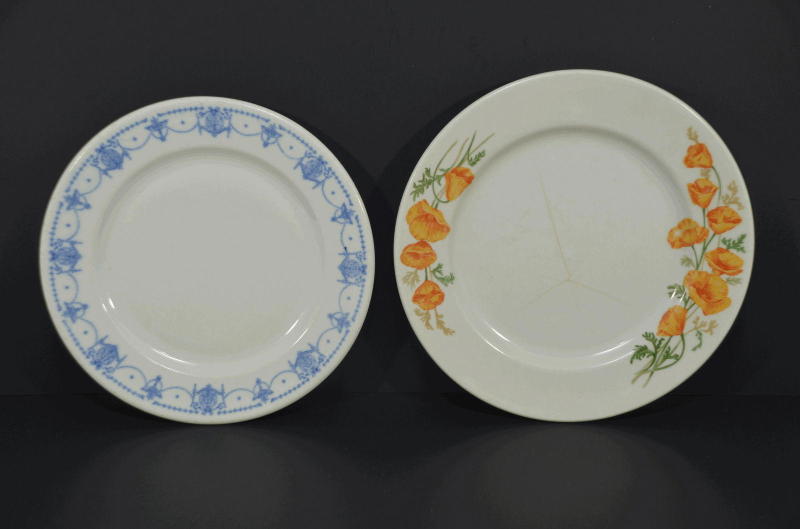 Two Different Dinner Plates-DRGW and ATSF Railroads (1 of 6)