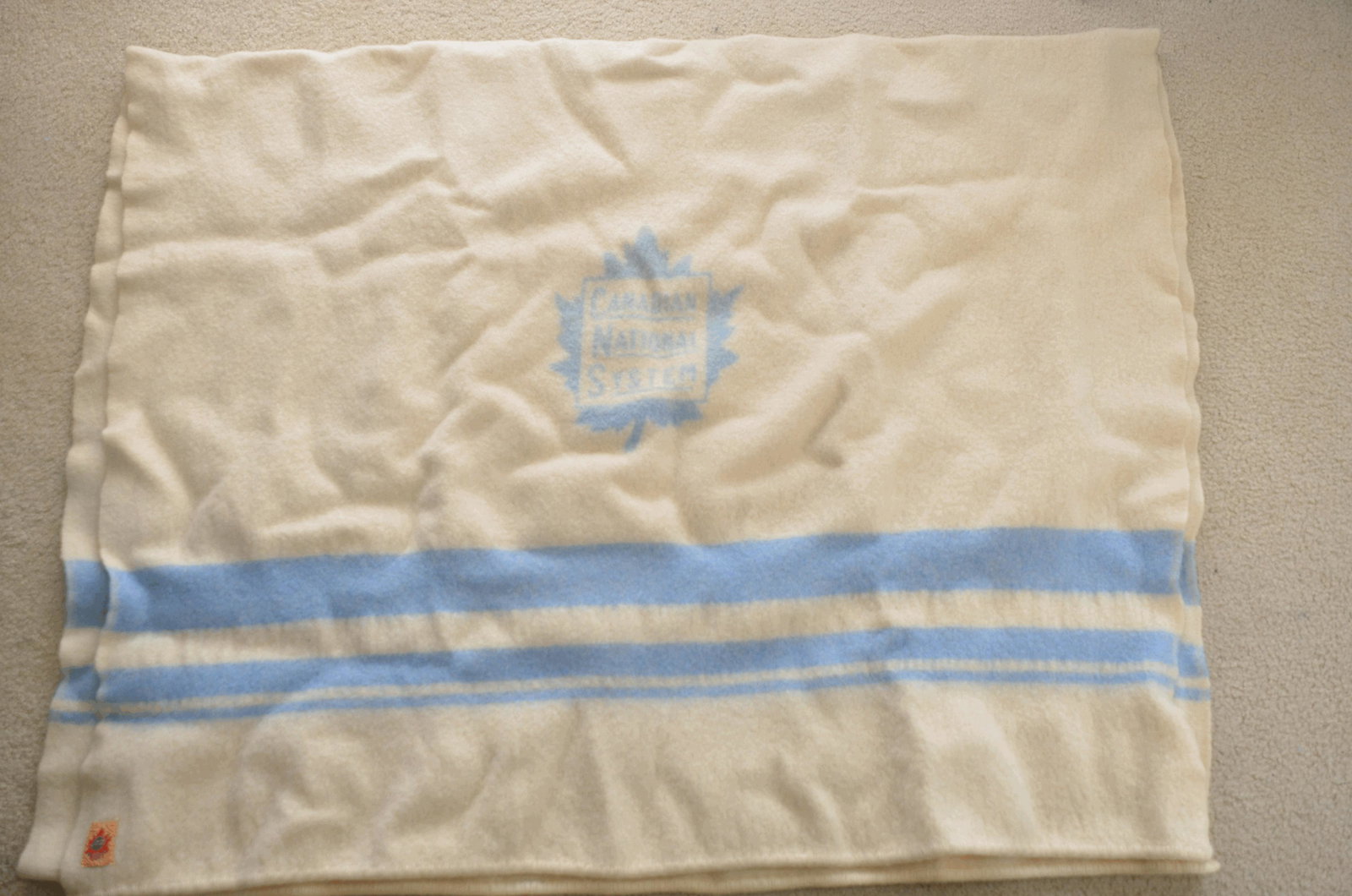Vintage Canadian National Sleeping Car Blanket (1 of 2)