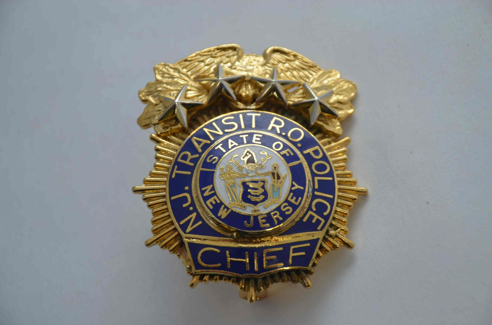 New Jersey Transit Rail Operations Police Chief Badge (1 of 2)