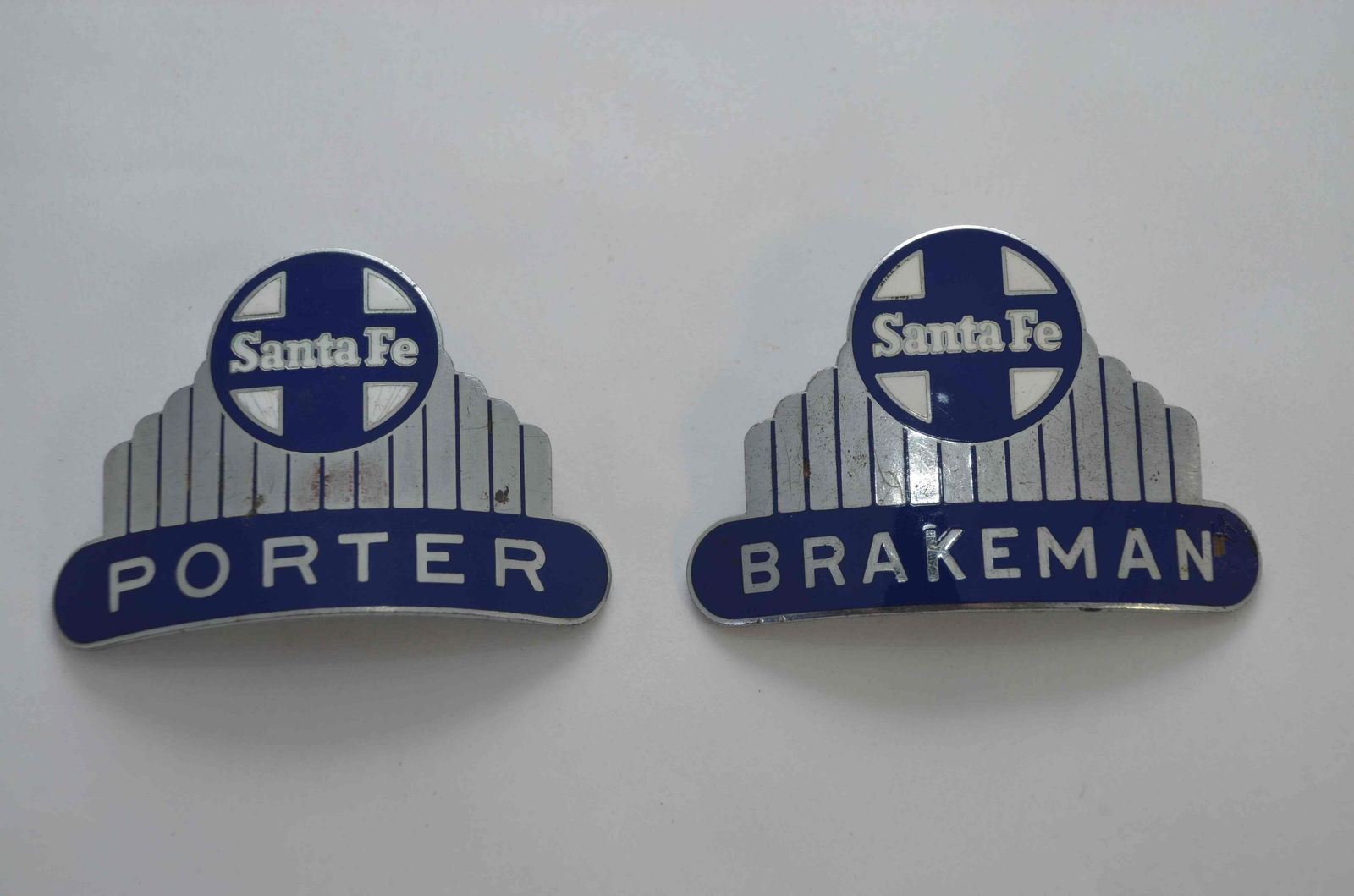 Two Santa Fe Hat Badges-Porter and Brakeman (1 of 2)