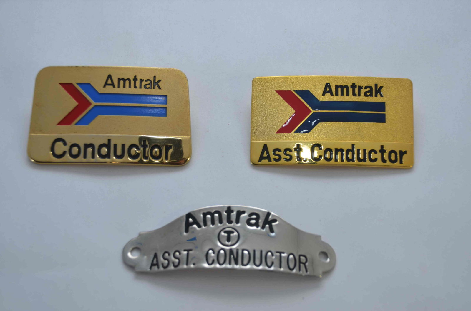 Three Amtrak Hat Badges-Conductor and Assistant Conductor (1 of 2)