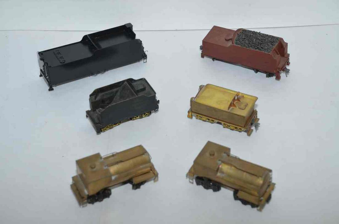Six Mixed Brass Steam Locomotive Tenders-HO Scale (1 of 2)