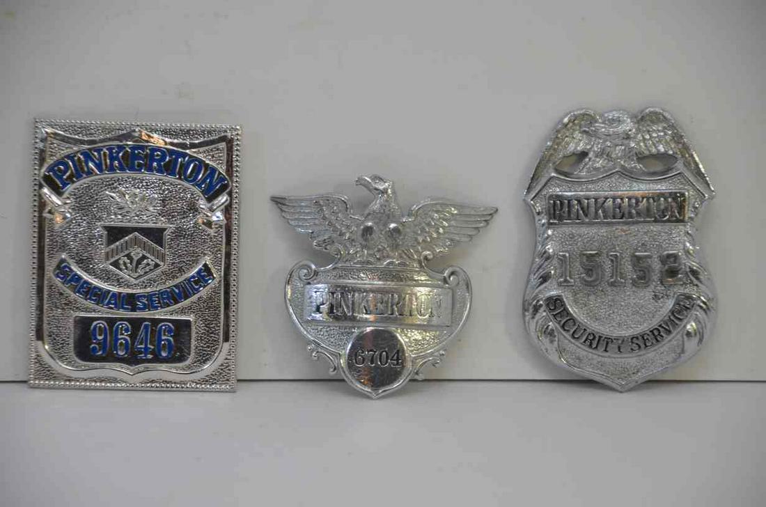 Three Pinkerton Security Badges (1 of 2)