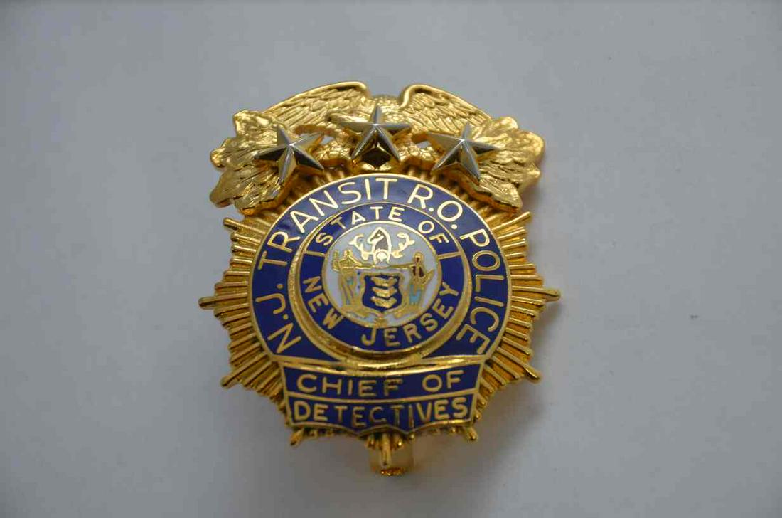New Jersey Transit Rail Operations Chief of Detectives Badge (1 of 2)