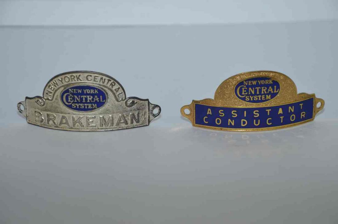 Two New York Central RR Hat Badges-Brakeman/Asst Conductor (1 of 2)