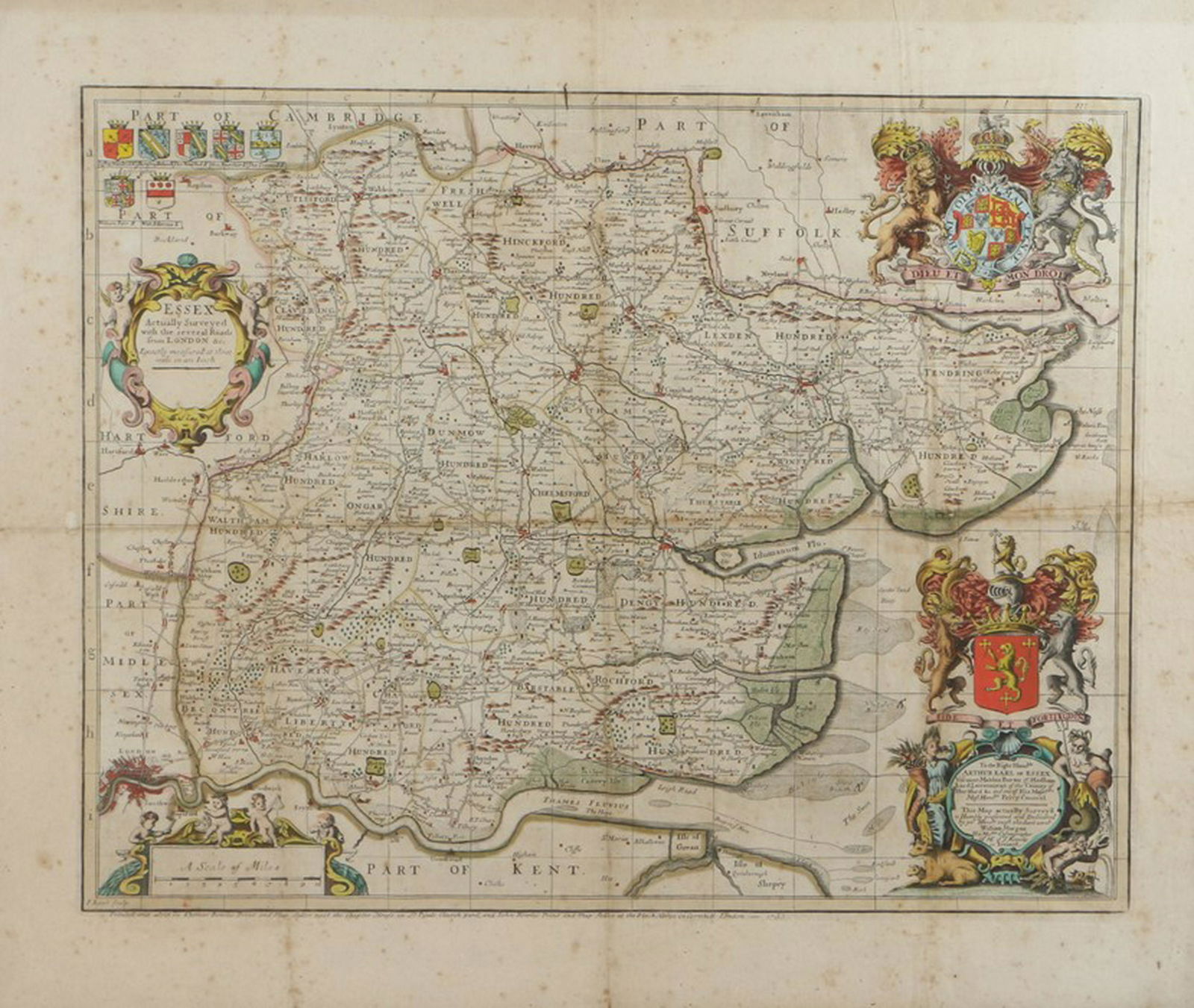 Map of Essex, with cartouche "Essex Actually Surveyed (1 of 1)