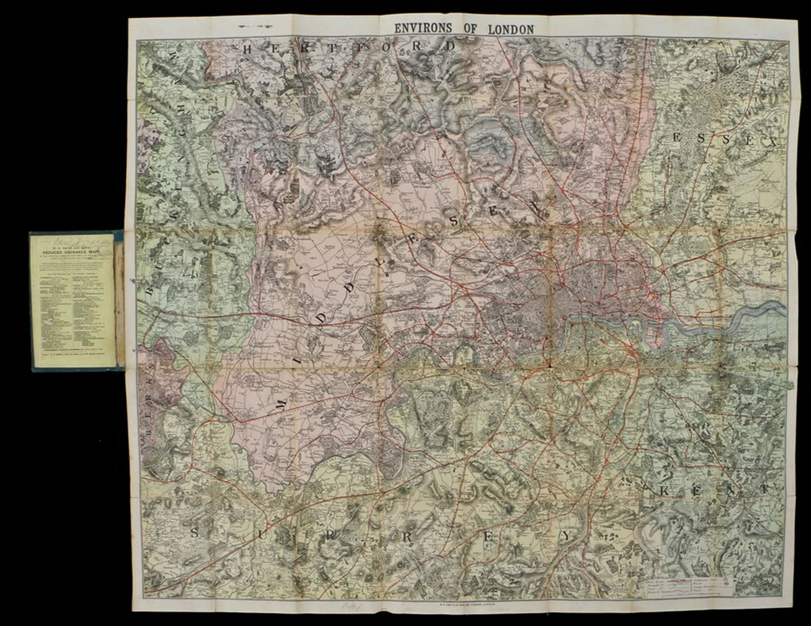 W.H. Smith & Sons map of the environs of London. circa (1 of 2)