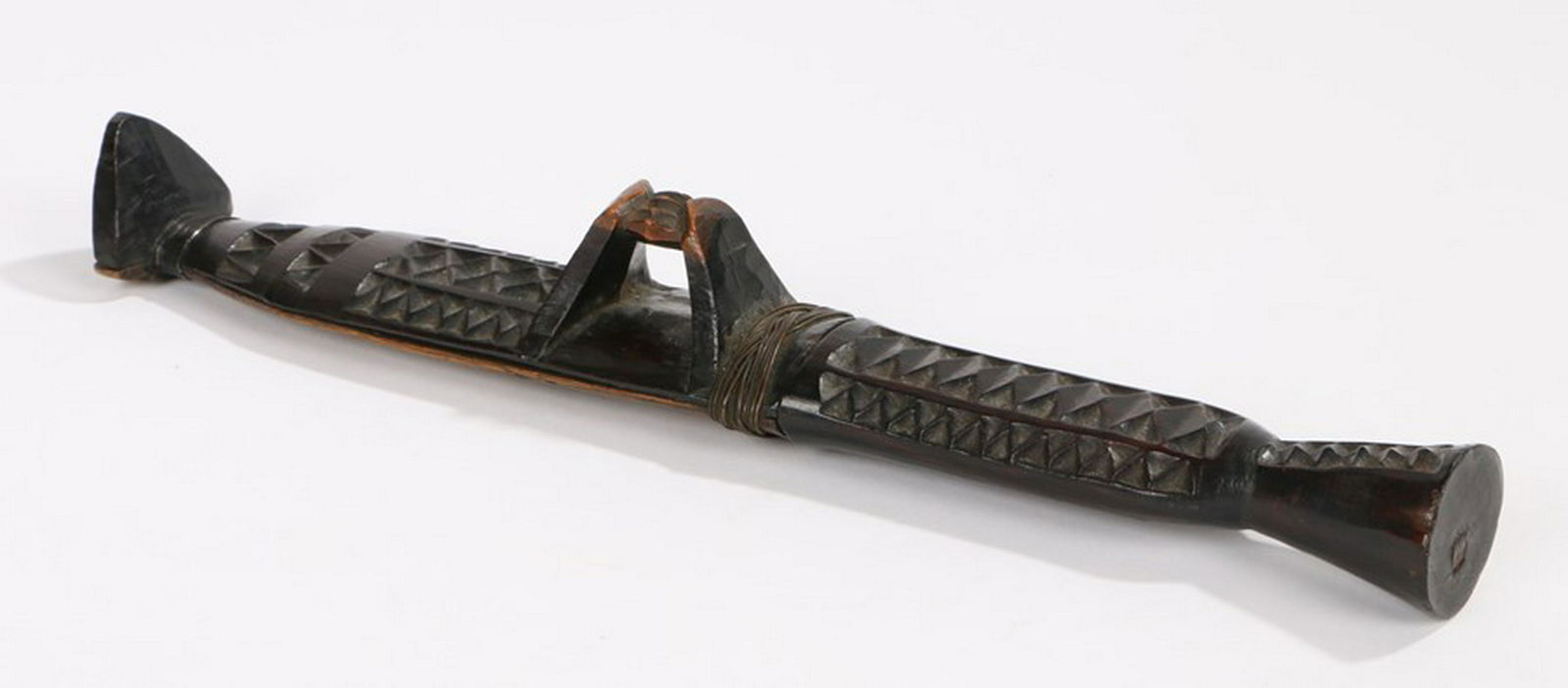 Early 20th Century African knife, with a carved (1 of 1)