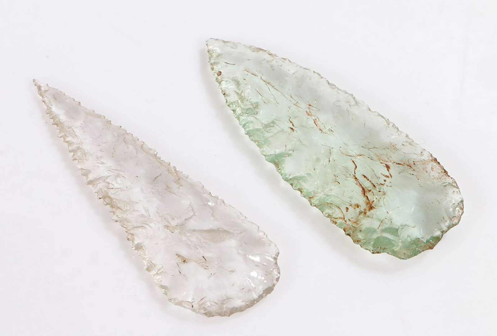 Two Australian Aboriginal glass spear heads, 6.6cm and (1 of 1)