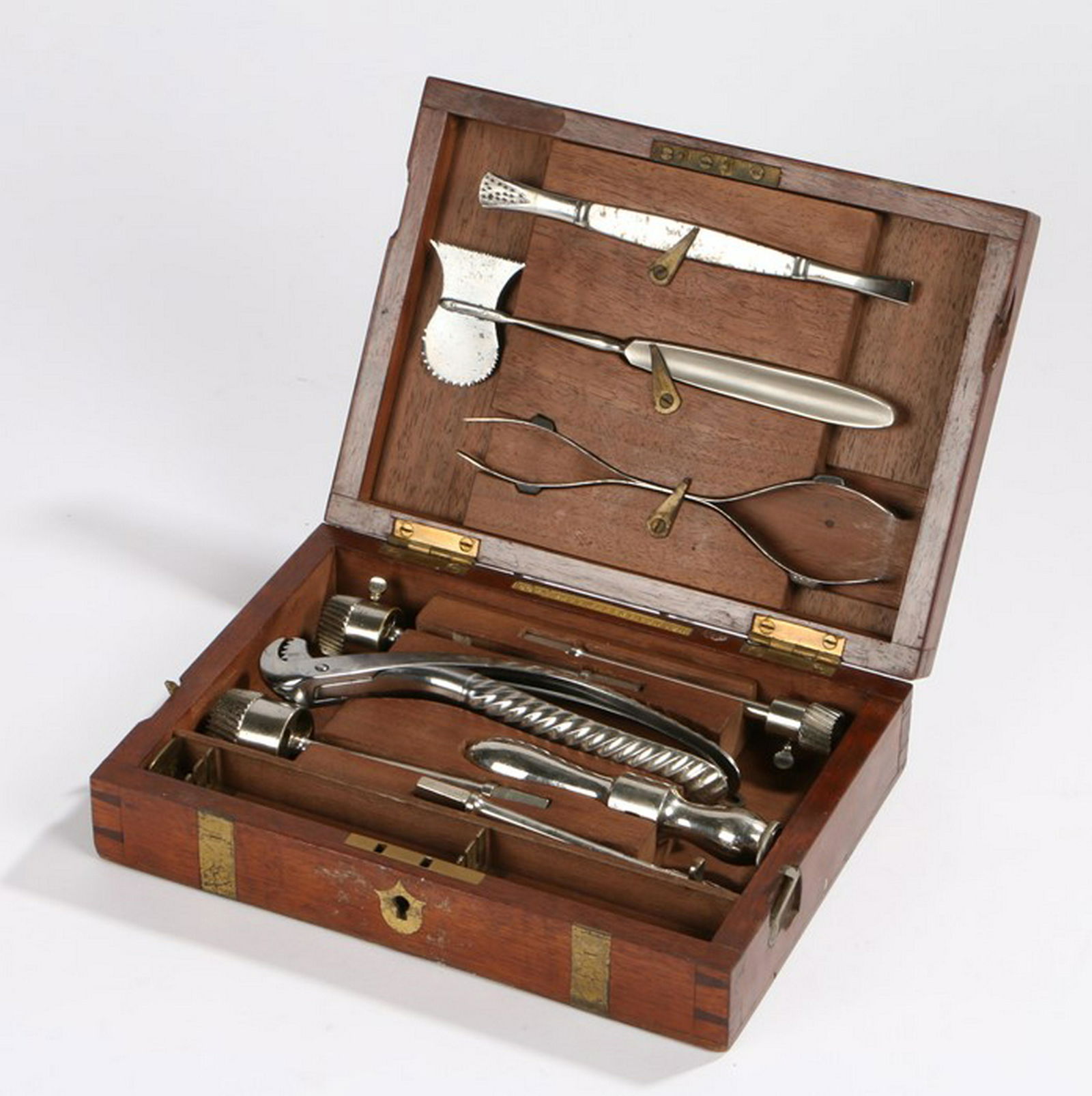 Circa 1870 cased medical trephine / trepanning set Down (1 of 1)
