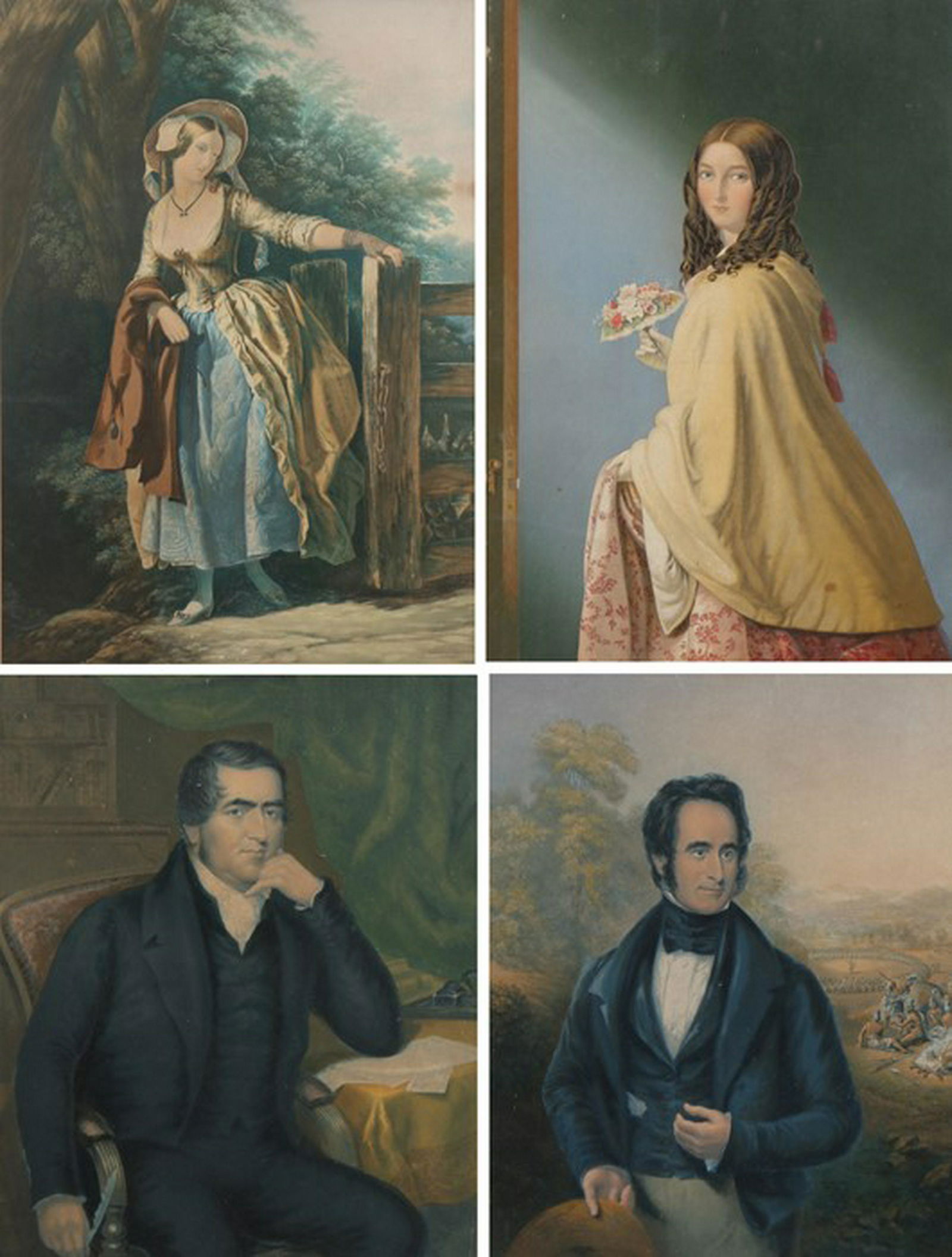 After George Baxter (1804-1867) The Party Look, The: After George Baxter (1804-1867) The Party Look, The Bridesmaid, The Rev John Williams and The Rev Robert Moffat, (4) - Stock Ref:6533-59