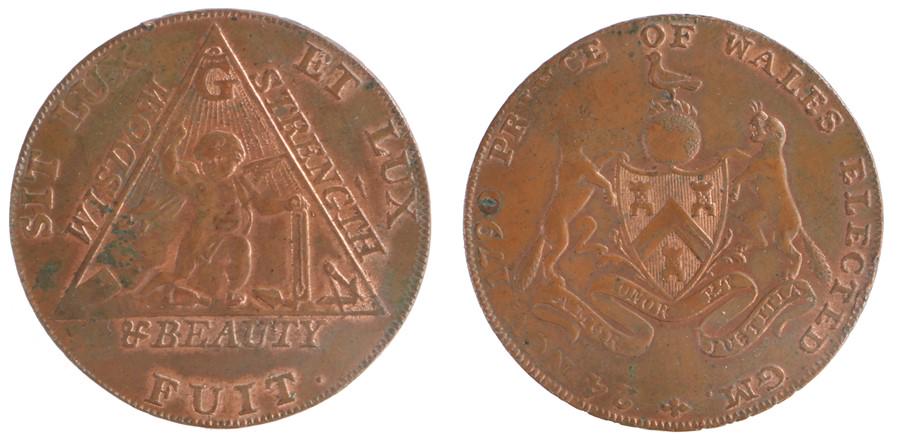 British Token, copper Halfpenny, 1790, Prince of Wales (1 of 1)