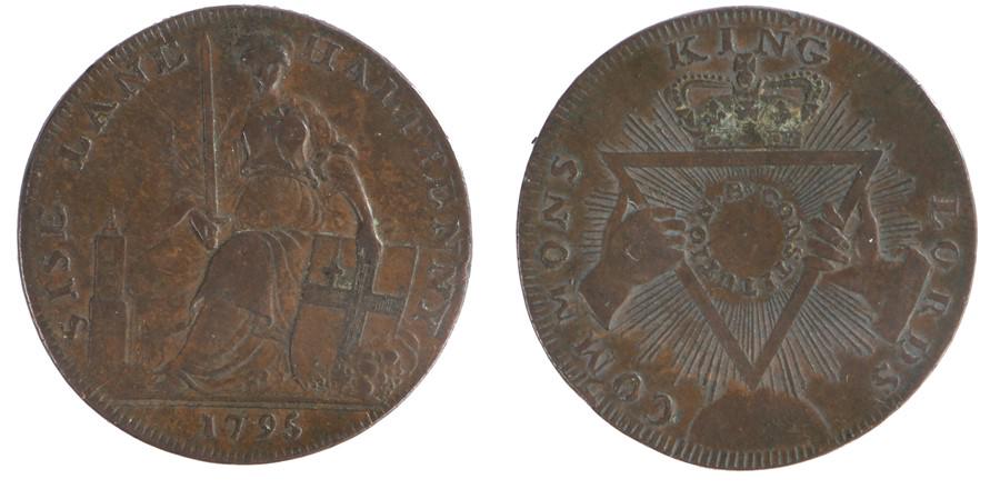 British Token, copper Halfpenny, 1795, Commons Lords (1 of 1)