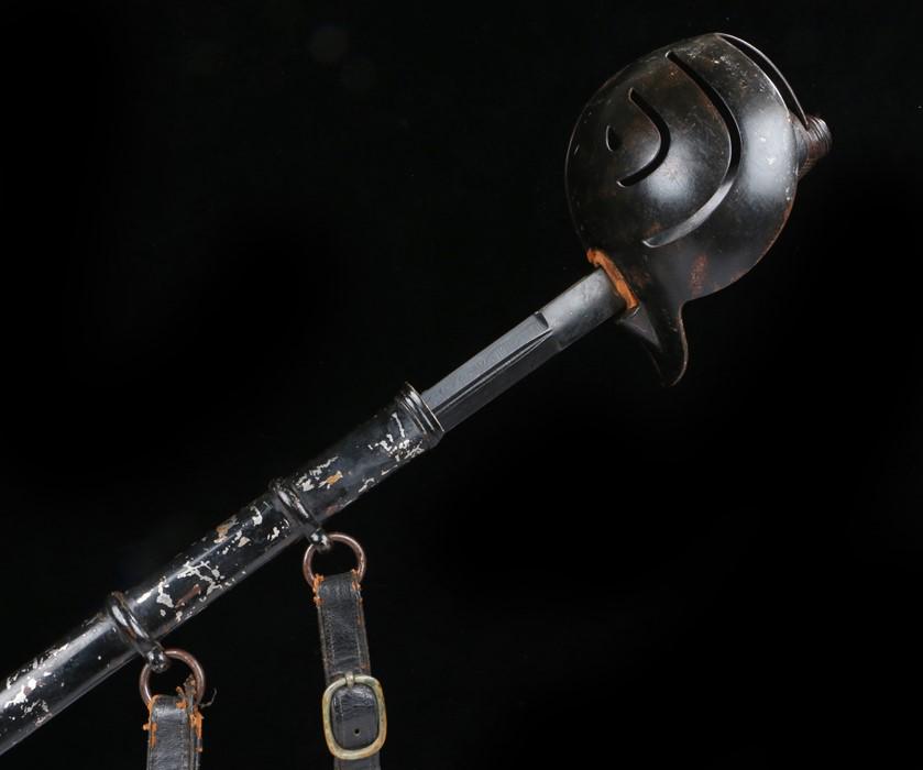 Early 20th Century Italian officers sword by the German: Early 20th Century Italian officers sword by the German maker F. Horster, Solingen,, straight painted blade with maker mark to the ricasso, basket hilt with composite grip, held in steel, painted scab
