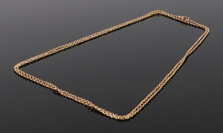 9 carat gold muff chain, with links to the clip end, (1 of 1)