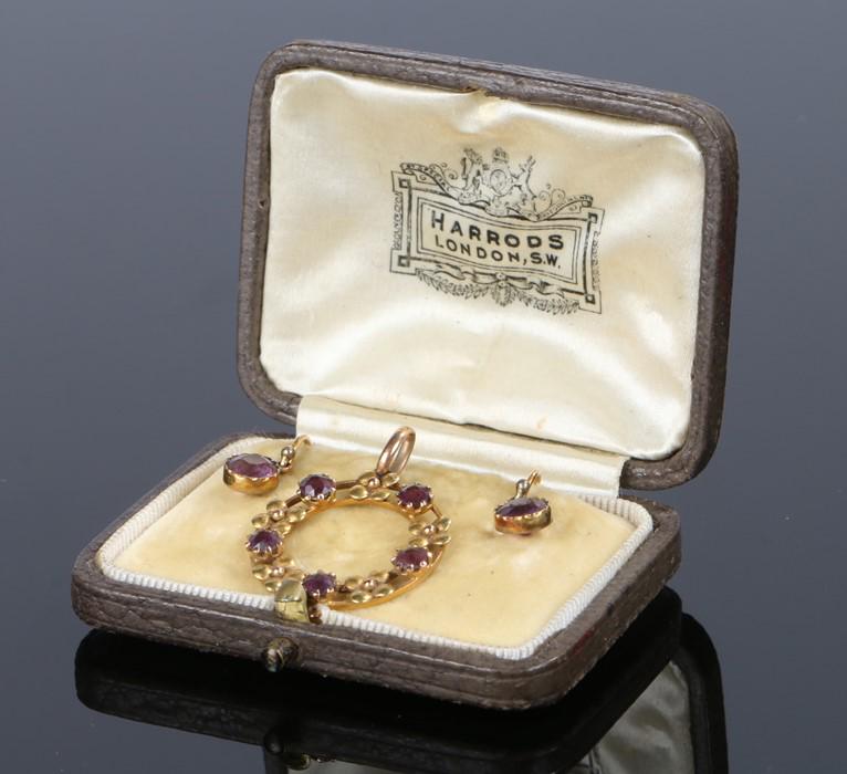 15 carat gold and amethyst jewellery suite, with a (1 of 1)