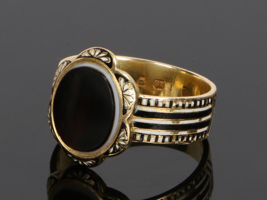 Victorian mourning ring, assayed for London 1871, with (1 of 1)