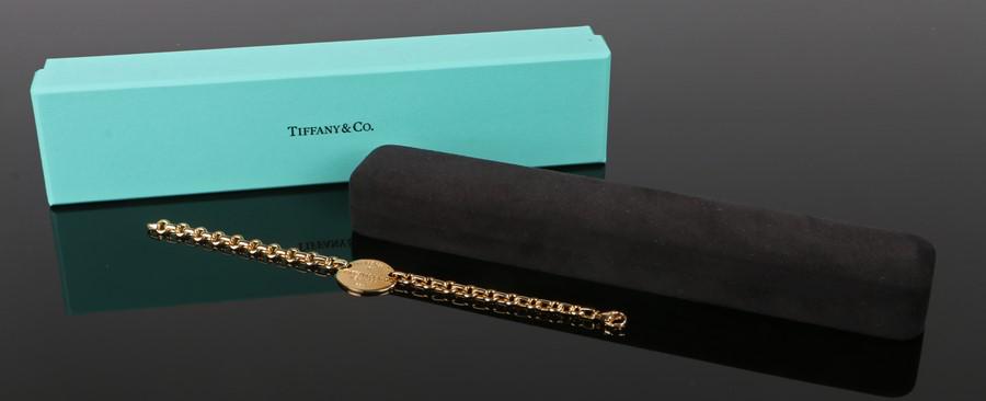 Tiffany, 18 carat gold tag bracelet, with a tag (1 of 1)