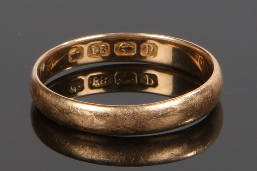 Victorian 18 carat gold wedding band, Birmingham 1864, (1 of 1)