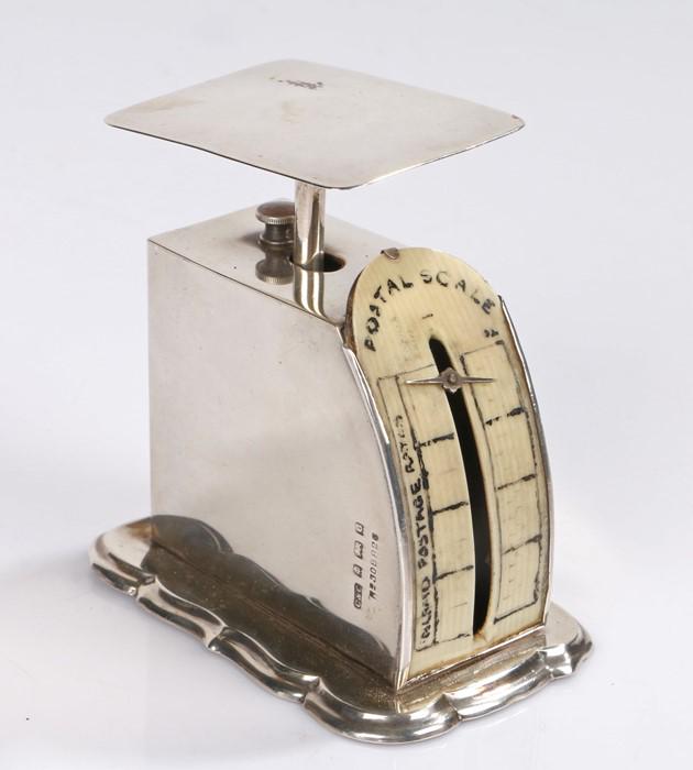 Edward VII silver postal scales, Birmingham 1902, maker (1 of 1)