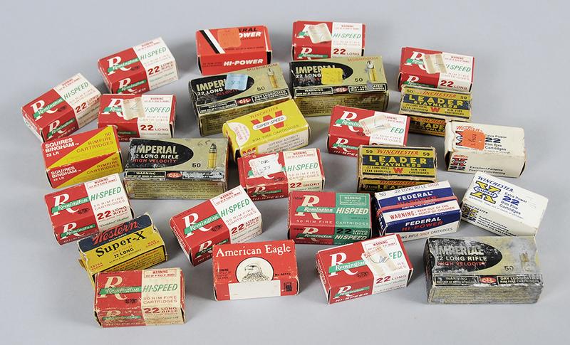 .22 LR Ammunition Assorted Manufacturers: approxiately 900 rds., Remington, Squires Bingham, Winchester, Western American Eagle, Imperial and Federal