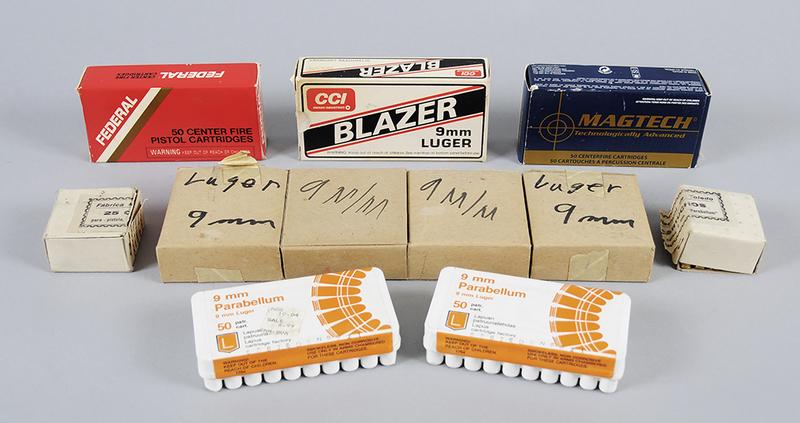 9 mm Ammunition Assorted Manufacturers: approximately 500 rds., Magtech, Blazer, Federal, Lapua (Finland), Fabrica Nacional de Toledo,ÿfour unmarked boxesÿ