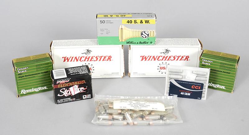 Smith & Wesson .40 Cal. Ammunition Assorted: approx. 215 rds. from various manufacturers; Eldorado Starfire, CCI, Georgia Arms, Remington and Winchester