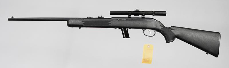 Savage Arms Model 64 Rifle: .22 LR, 21 in. barrel, S/N 3124829, with tasco 4x15 scope, one magazine
