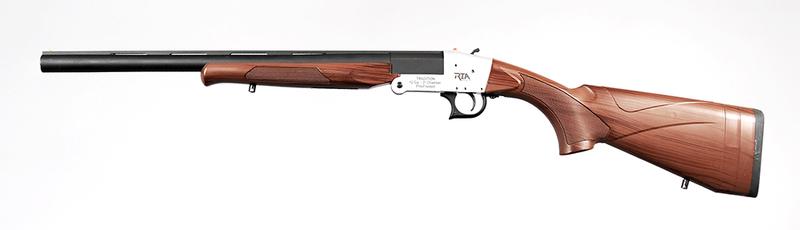 RIA Tradition and Mossberg Maverick Shotguns: RIA Tradition, 12 ga., 3 in. chamber, 20 in. vent rib barrel, S/N R048022, synthetic stock, like new; Mossberg Maverick Model 88, 12 ga., 2 3/4 and 3 in. shells, 28 in. vent rib barrel, accu-choke, S/
