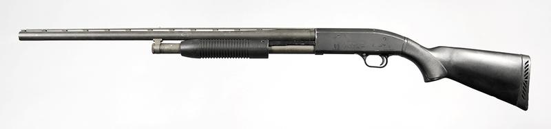 Rossi SS Rifle and Mossberg Model 88 Shotgun: Rossi SS rifle, .410, 3 in. mod., 22 in. barrel, S/N 7CS016074, synthetic stock, like new; Mossberg Maverick Model 88 shotgun, 12 ga., 2 3/4 and 3 in. shells, 28 in. accu-choke vent rib barrel, synthe