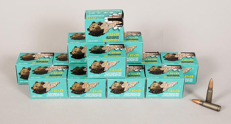 Brown Bear 7.62x39mm Ammunition: 240 rounds (12 boxes of 20 rounds each), 123 Gr.ÿBi-metal HP,ÿpolymer coated