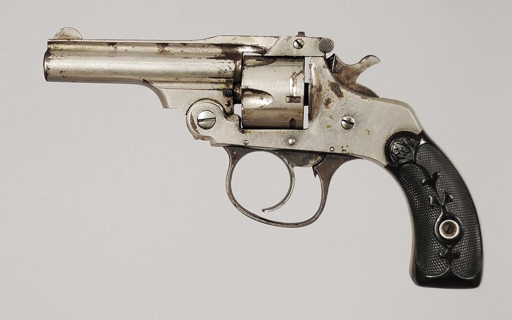 Hopkins & Allen Forehand Model 1901 Top Break Revolver: .32 cal, 5-shot, S/N P 2844, 3 in. barrel, nickel finish, Forehand & Wadsworth grips