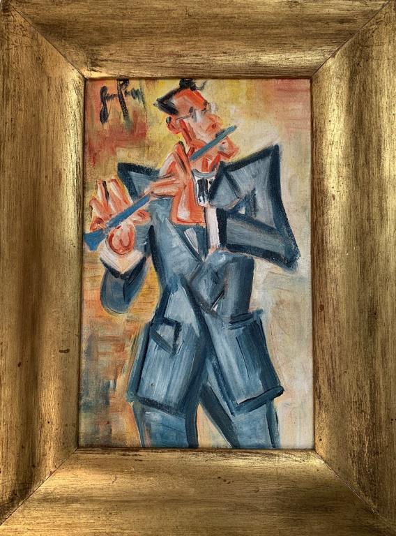 Gen Paul, French (1895 - 1975) O/C: Gen Paul, French (1895 - 1975) Oil on canvas laid down on board "The Flute". Signed upper left. Good condition. Measures 10-1/4" x 6-1/4", frame measures 15" x 11-1/2". Domestic shipping $45.00 plus 2