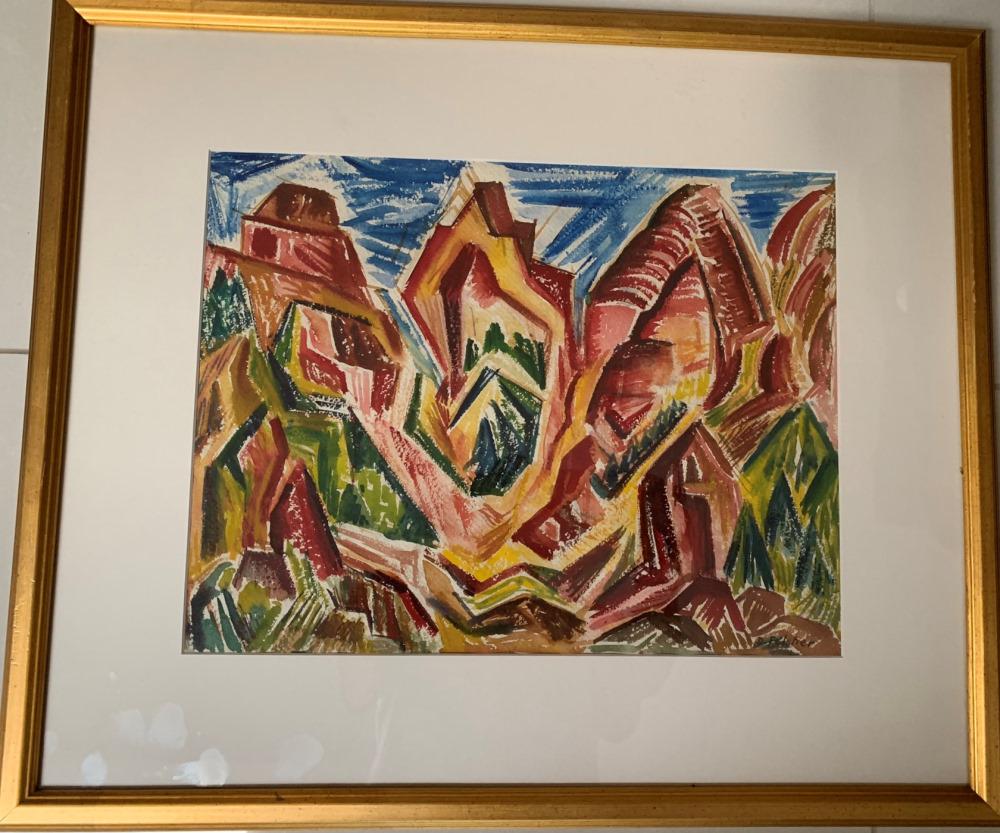 Diane (Diana) Felsher Modernist Bauhaus Watercolor (1 of 4)