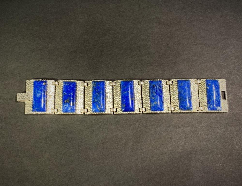 Vintage David Sigal Sterling and Lapis Bracelet (1 of 5)