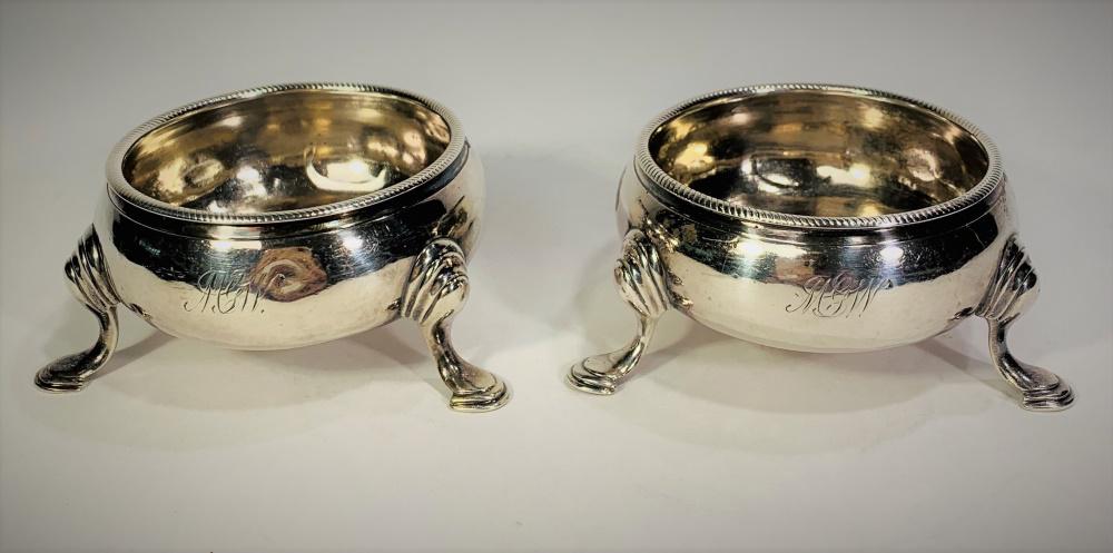 Pair Georgian Sterling Silver Open Salts (1 of 5)