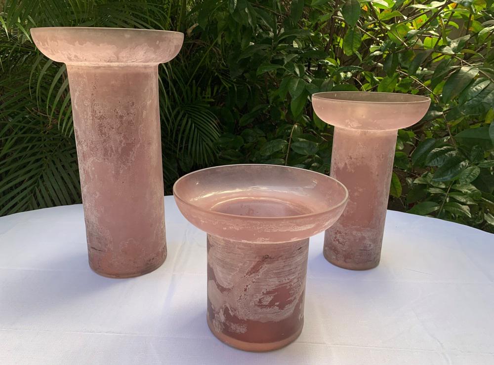 Three Large Cenedese Corroso Scavo Vases (1 of 5)