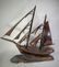 Contemporary Carved Wood Sailing Ship Sculpture