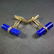 Pair Lapis Lazuli 14K Yellow Gold Cufflinks