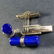 Pair Lapis Lazuli 14K Yellow Gold Cufflinks - 2