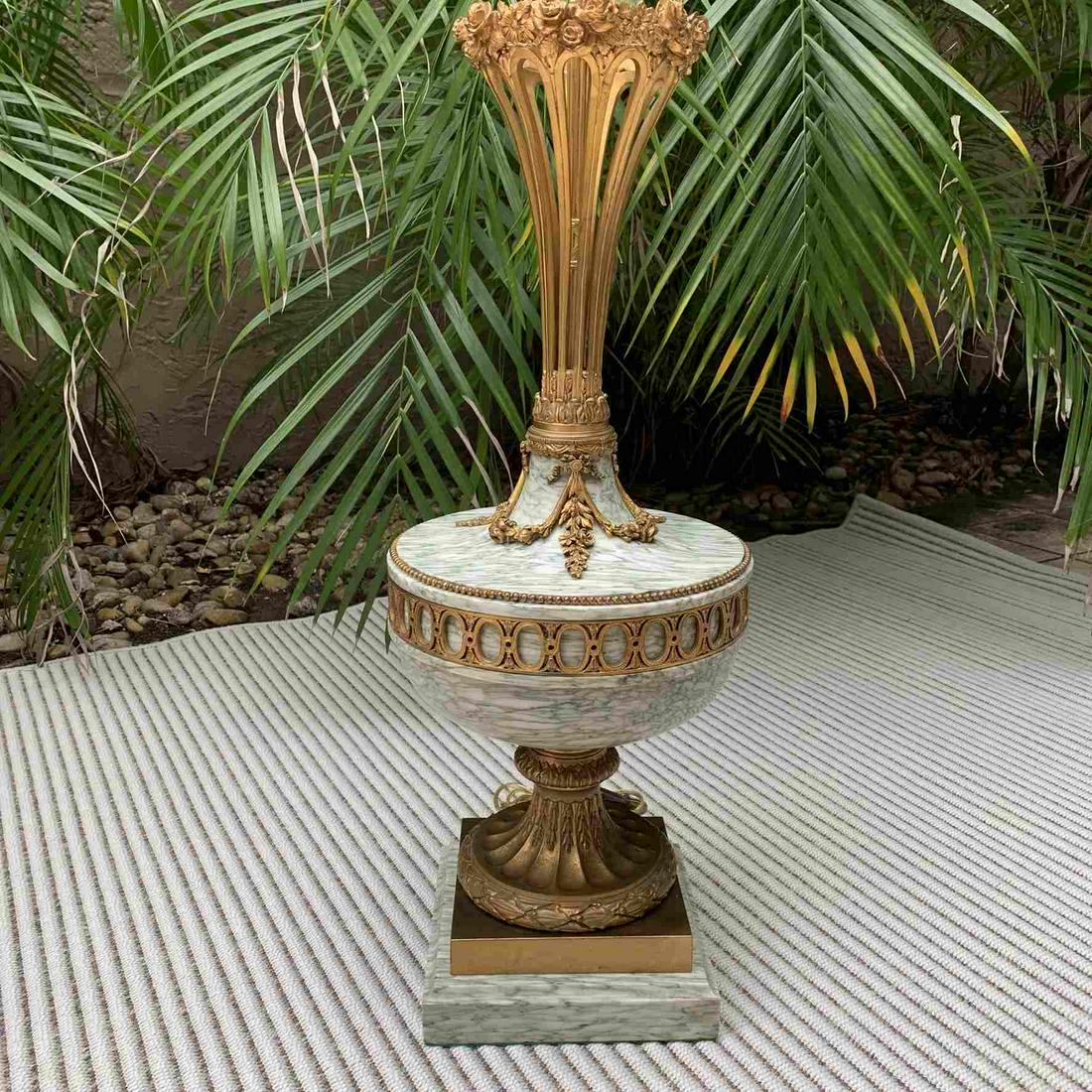 Linke Style Bronze Mounted Marble Lamp (1 of 8)